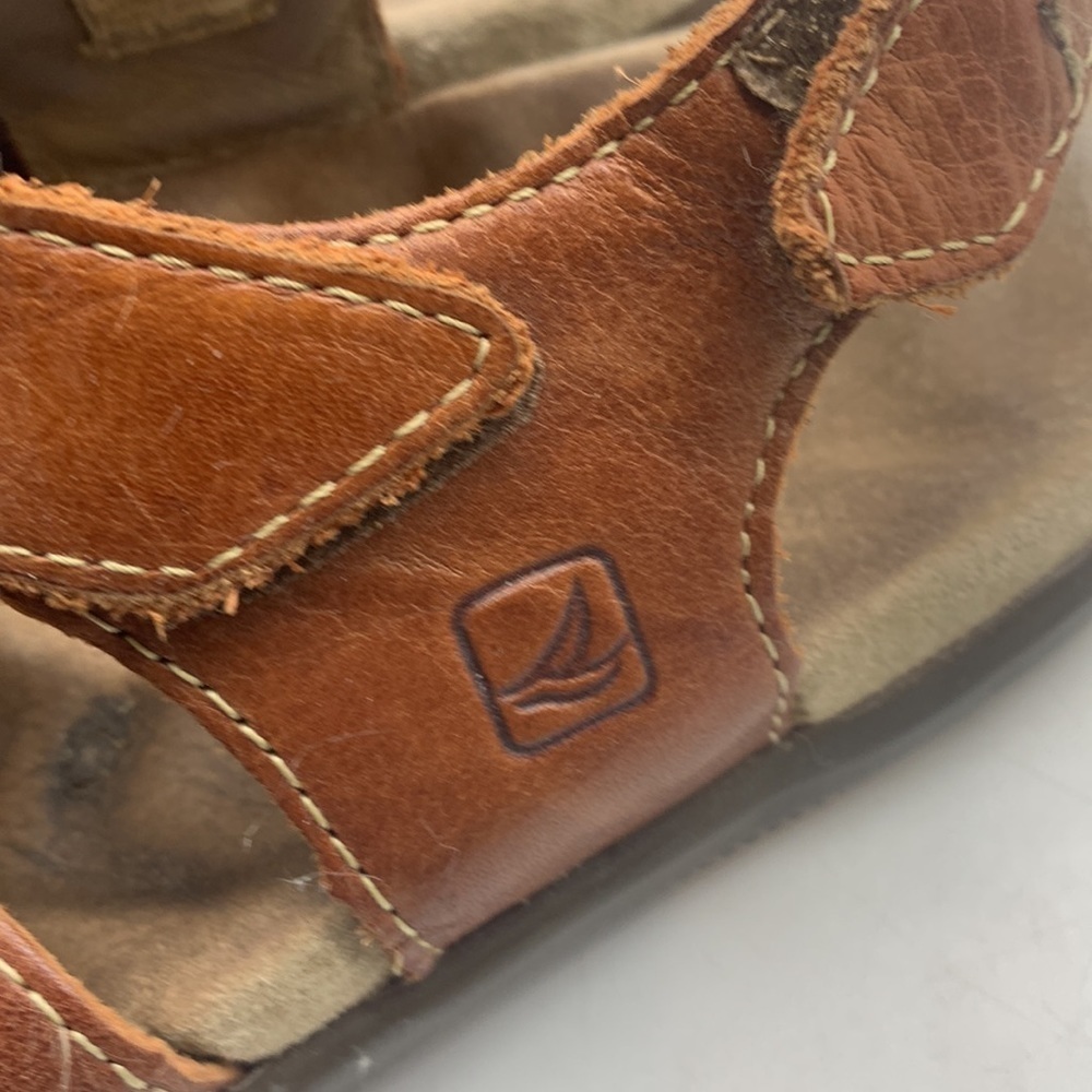 Sperry Brown Leather Fisherman Sandals Sz 9. MS1349C - Picture 3 of 8